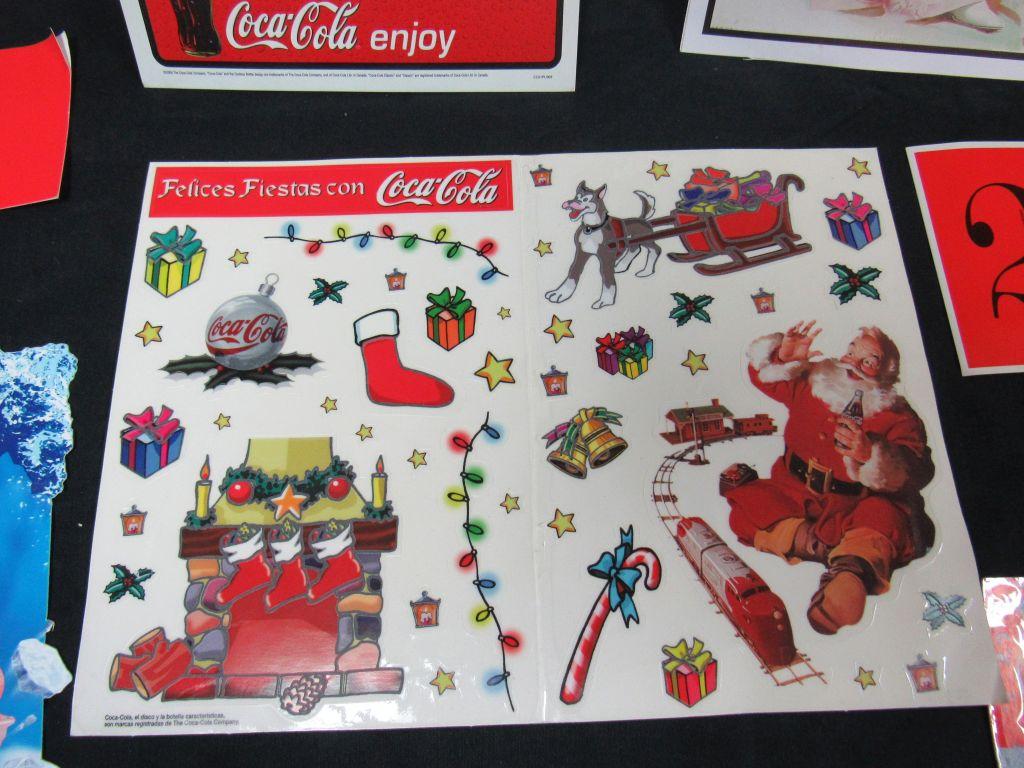 Coca Cola advertising signs, clings and stickers