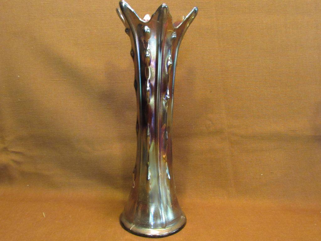 Carnival glass vases