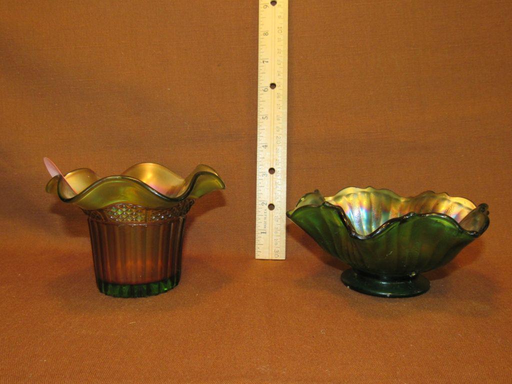 Carnival glass dishes