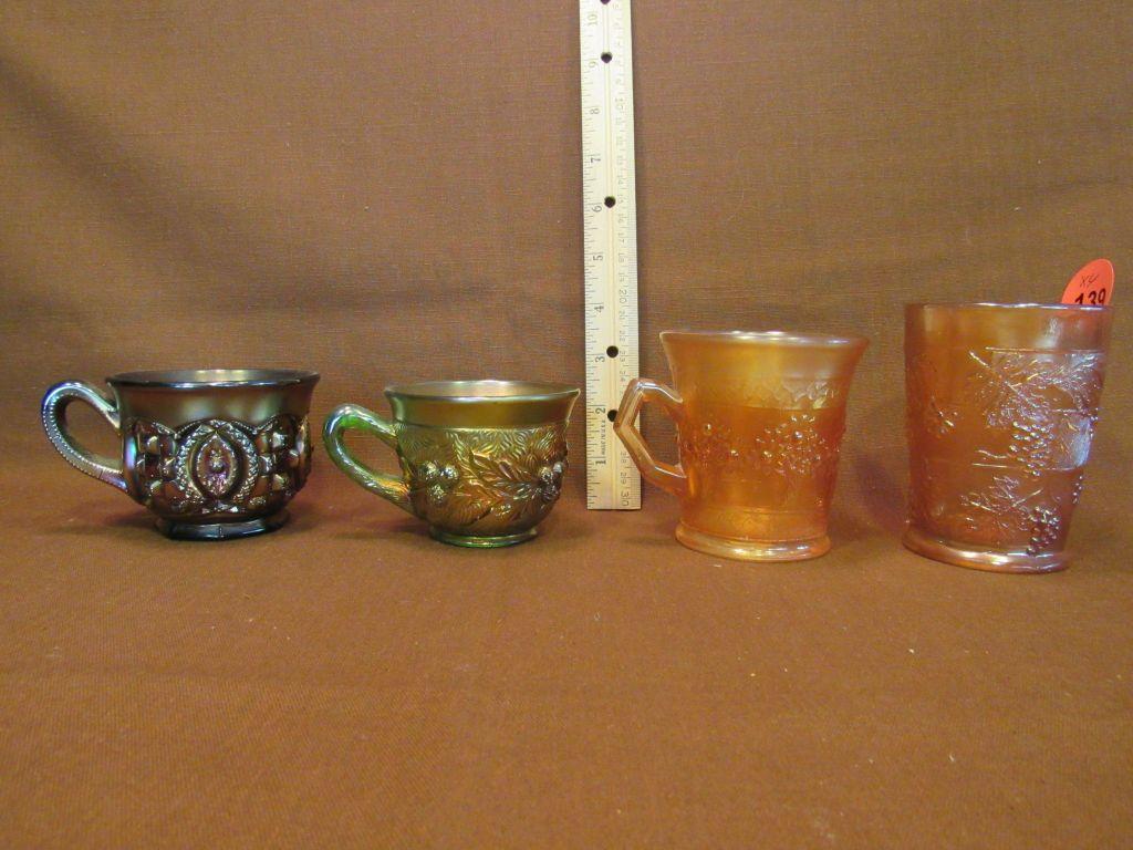 Carnival glass cups