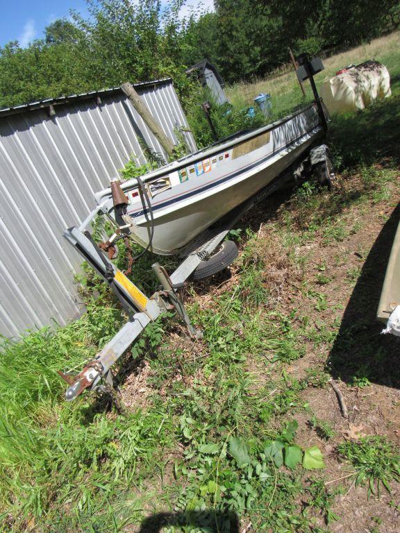 V bottom boat and trailer