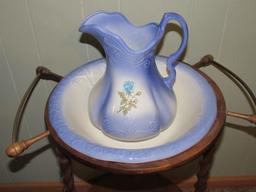 Pitcher and bowl and stand