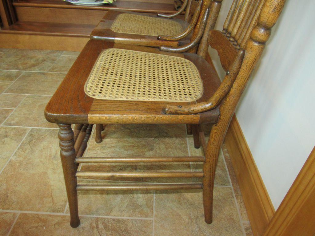 2 pc pressed back chairs