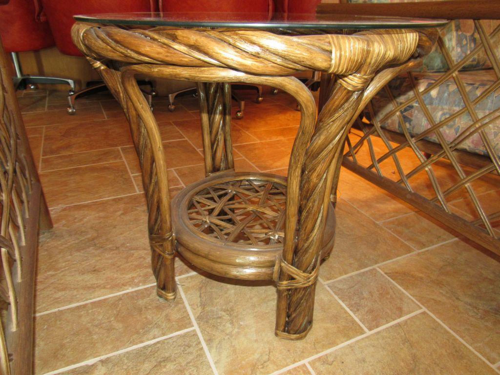 Rattan end table