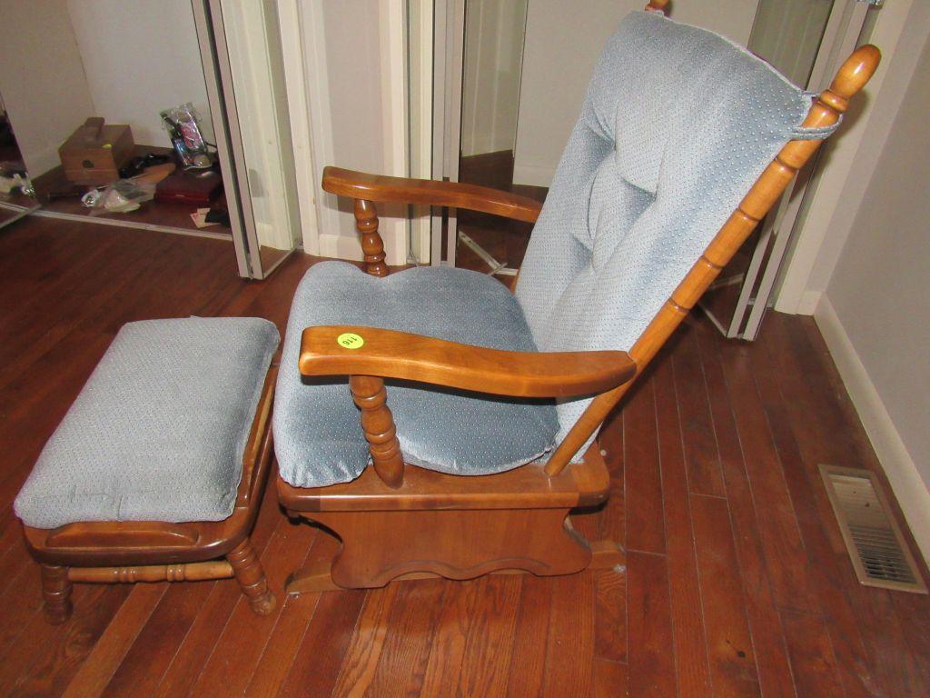 Glider chair with stool