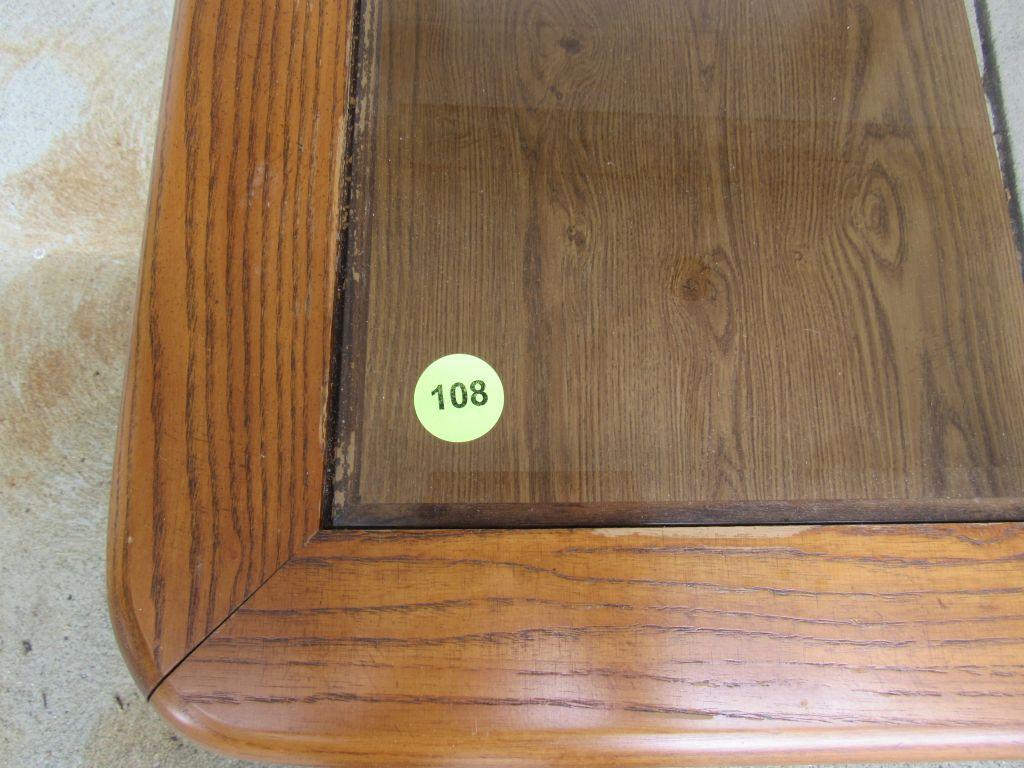 assett Oak Glass Top End Table