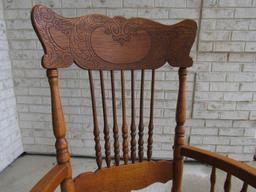 Cane Bottom Oak Rocking Chair