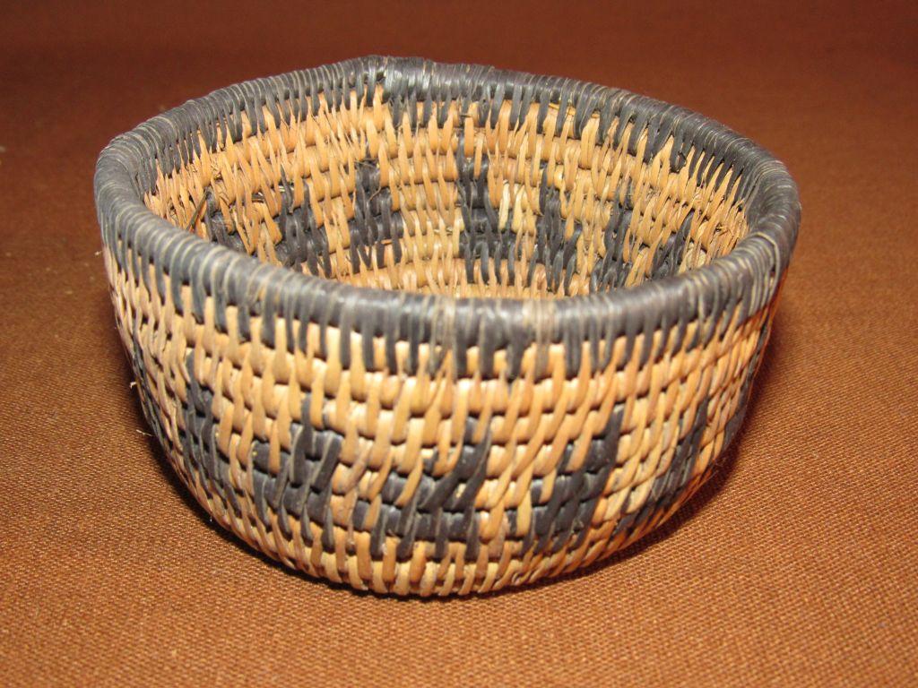 2 woven round baskets