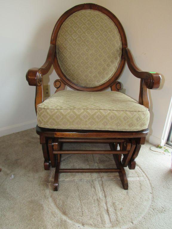 Glider chair with footstool