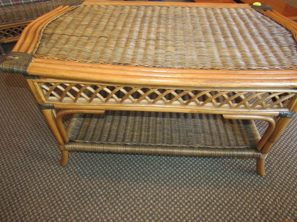 Wicker coffee table