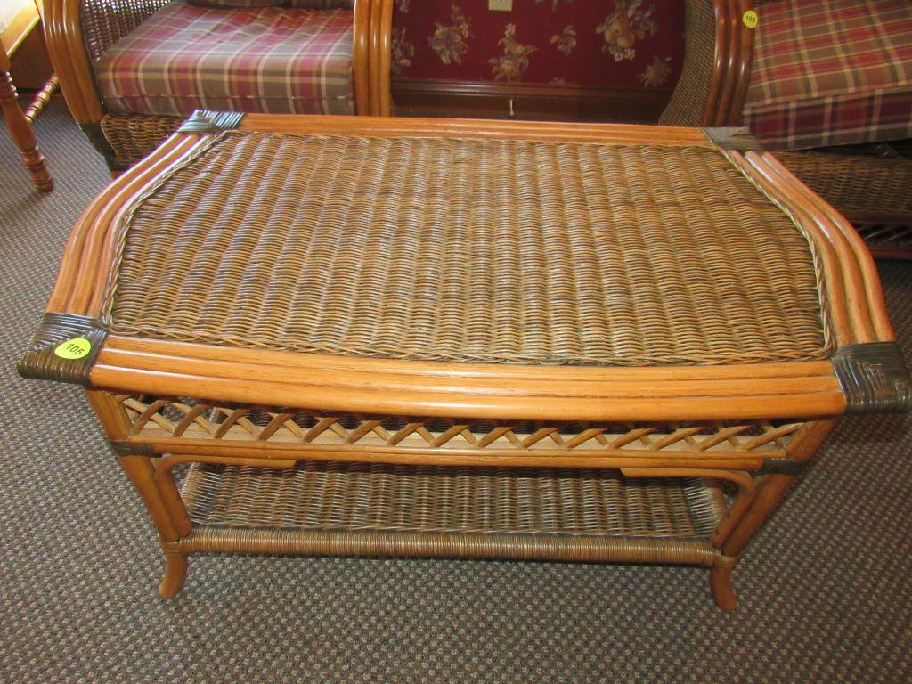 Wicker coffee table