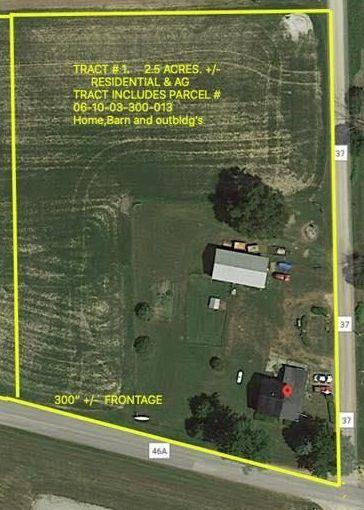 Tract 1 - 2.5 Acres with Home, Barn, other Outbuildings