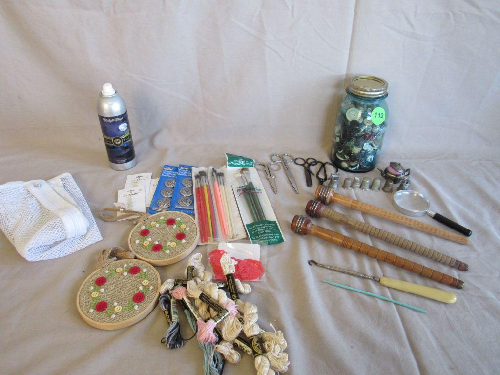 Button, bobbins, and more