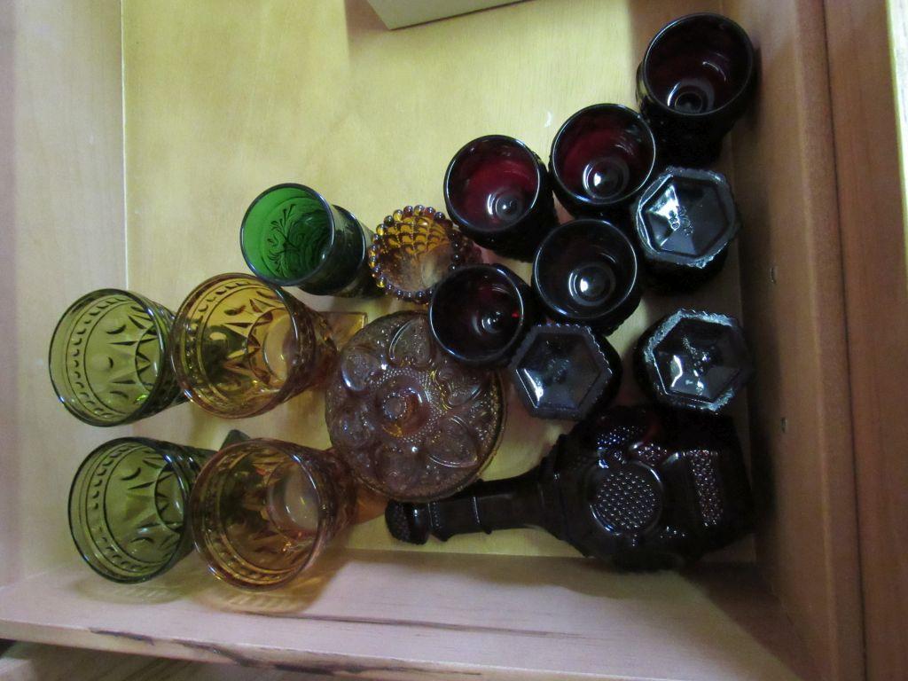 Colored glass lot