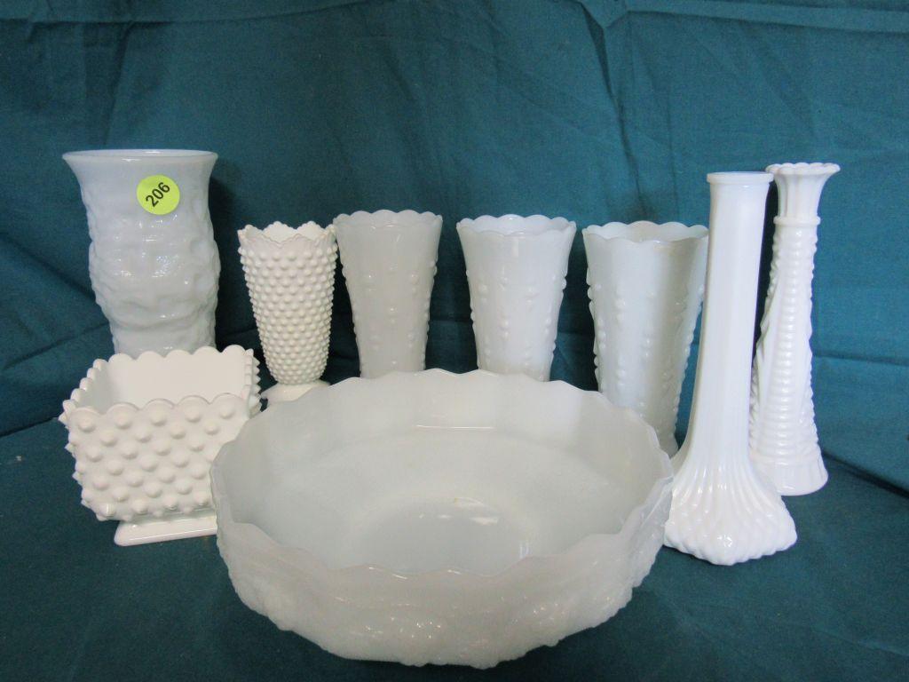 Milk glass lot