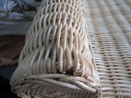 Wicker storage bench