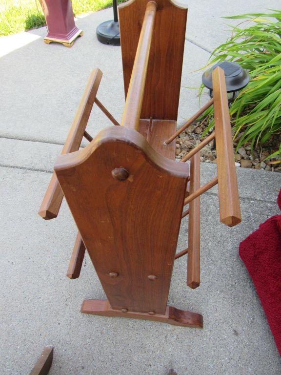 Wood shelving and footstool