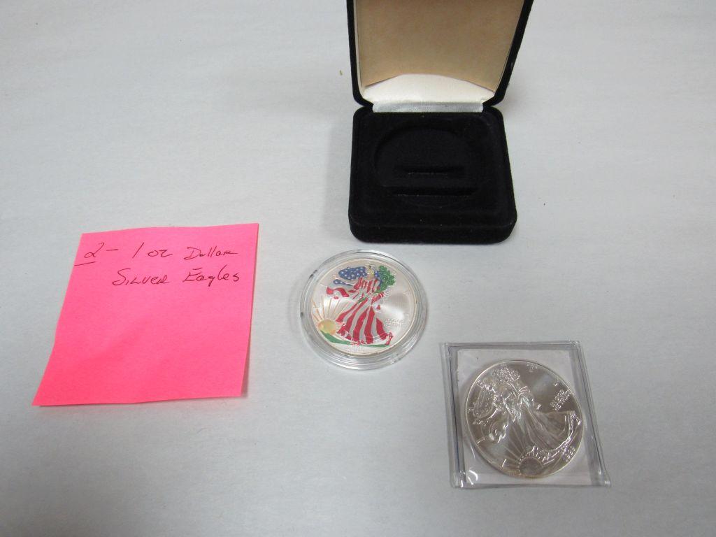 2 -1 oz silver eagles