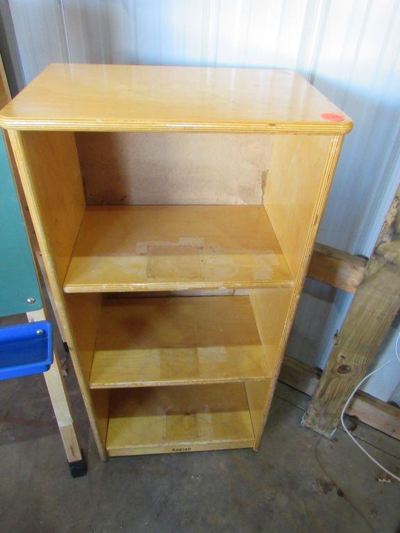 Wooden shelf and art easel