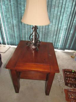 End table and lamp