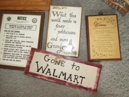 Yard sticks and plaques