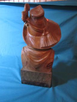 Wood carved bust