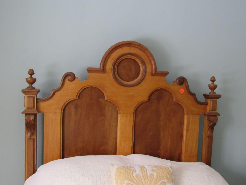 Full sized wooden bed set