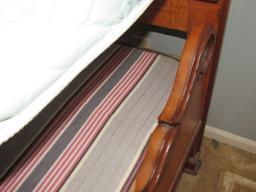 Full sized wooden bed set