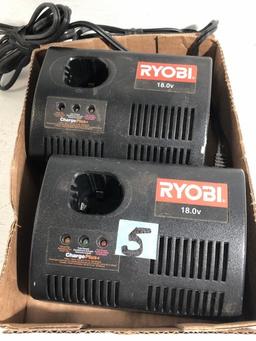 Pair of Ryobi 18V Battery Chargers
