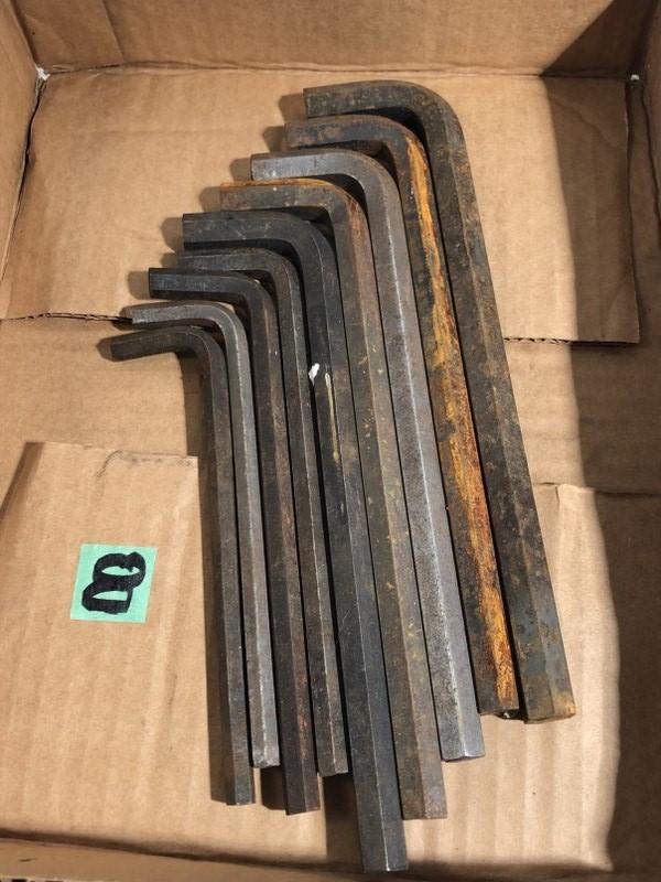 Flat of large allen wrenches