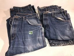 4 pair of used jeans