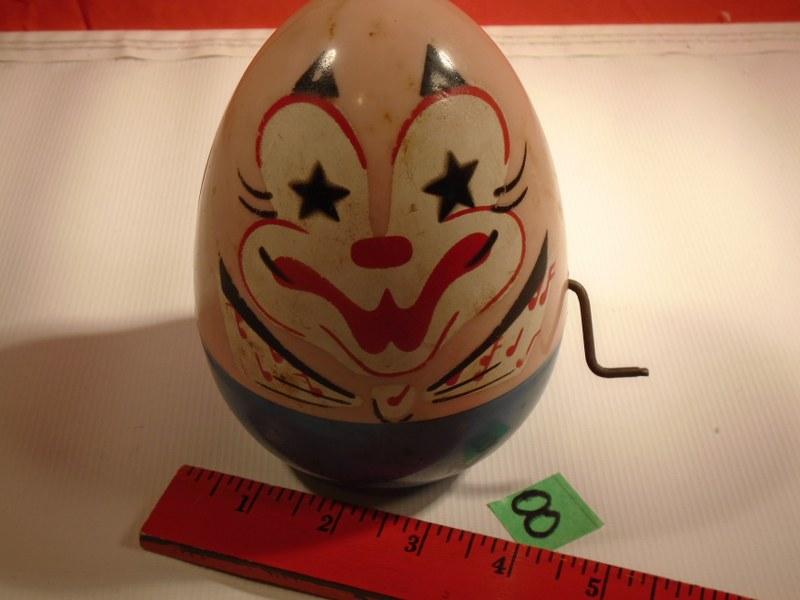 Vtg Windup Clown Egg