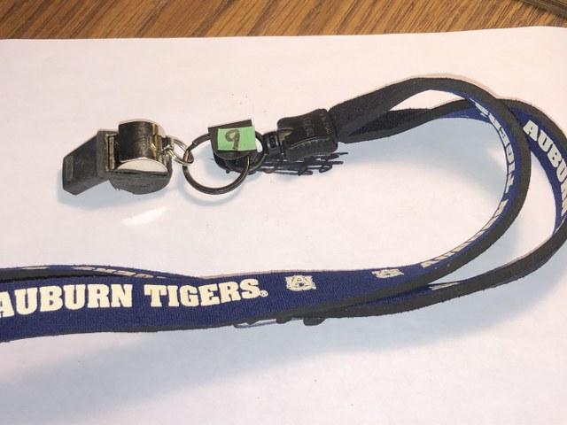 Whistle on Auburn Tigers Lanyard