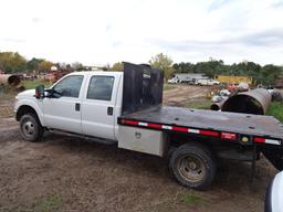 UNIT # 1636 2011 FORD F-350 XL CREW CAB 4X4 FLATBED DUALLY