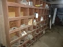 8' WOOD INVENTORY PARTS BIN W/ CONTENTS