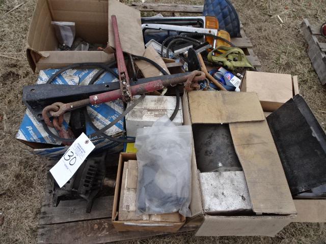 ROAD TRACTOR AIR DRYER, HEAD LIGHTS, CHAIN BINDER, WIPER BLADES & MISC.