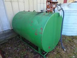 500G. STEEL FUEL TANK ON SKIDS W/ GASBOY 120V ELEC. FUEL PUMP