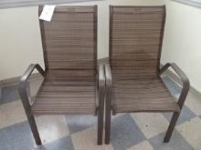 (2) ALUMINUM FRAME PATIO CHAIRS, MESH FABRIC, LIKE NEW