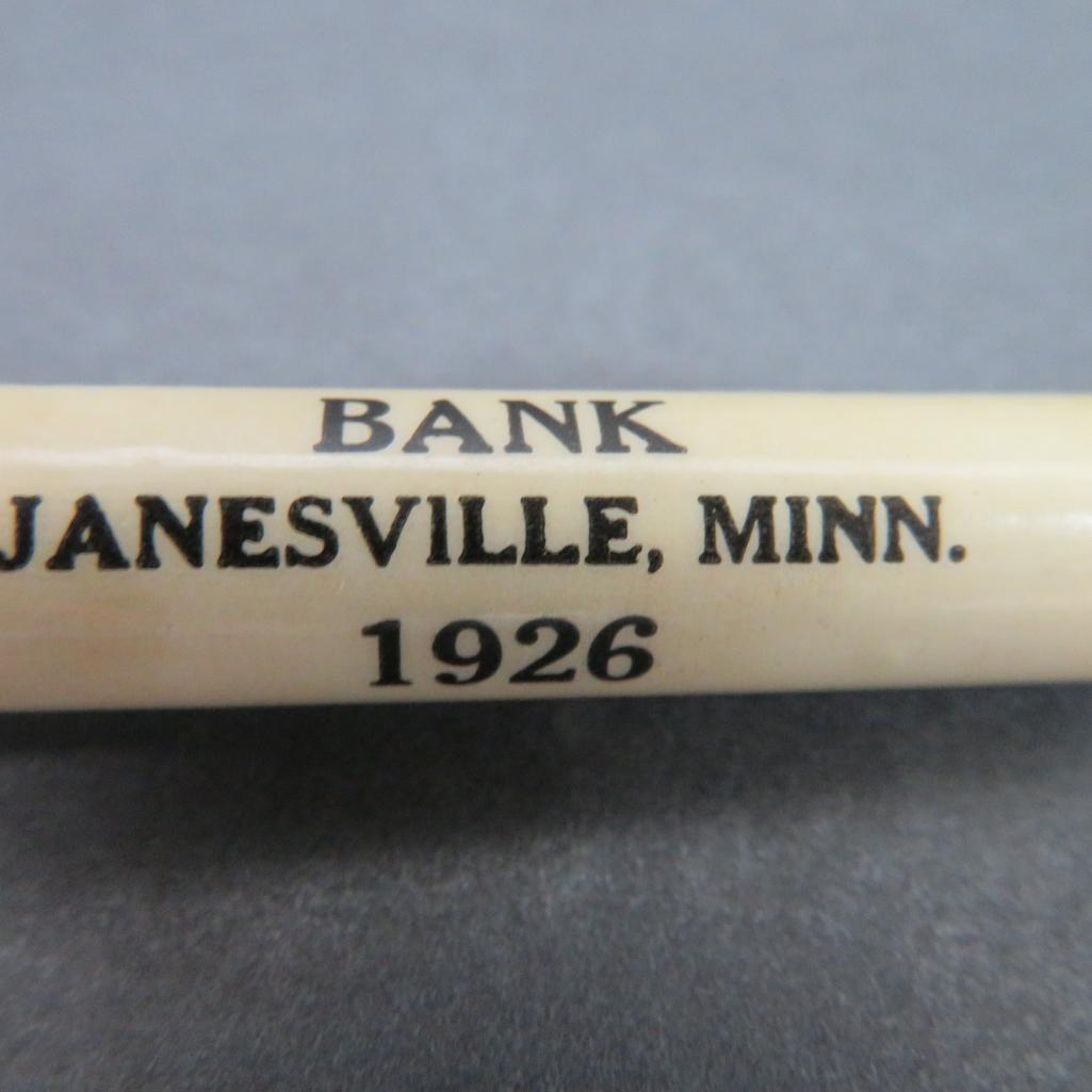 Two Minnesota Bank advertising items, Janesville and Sandstone