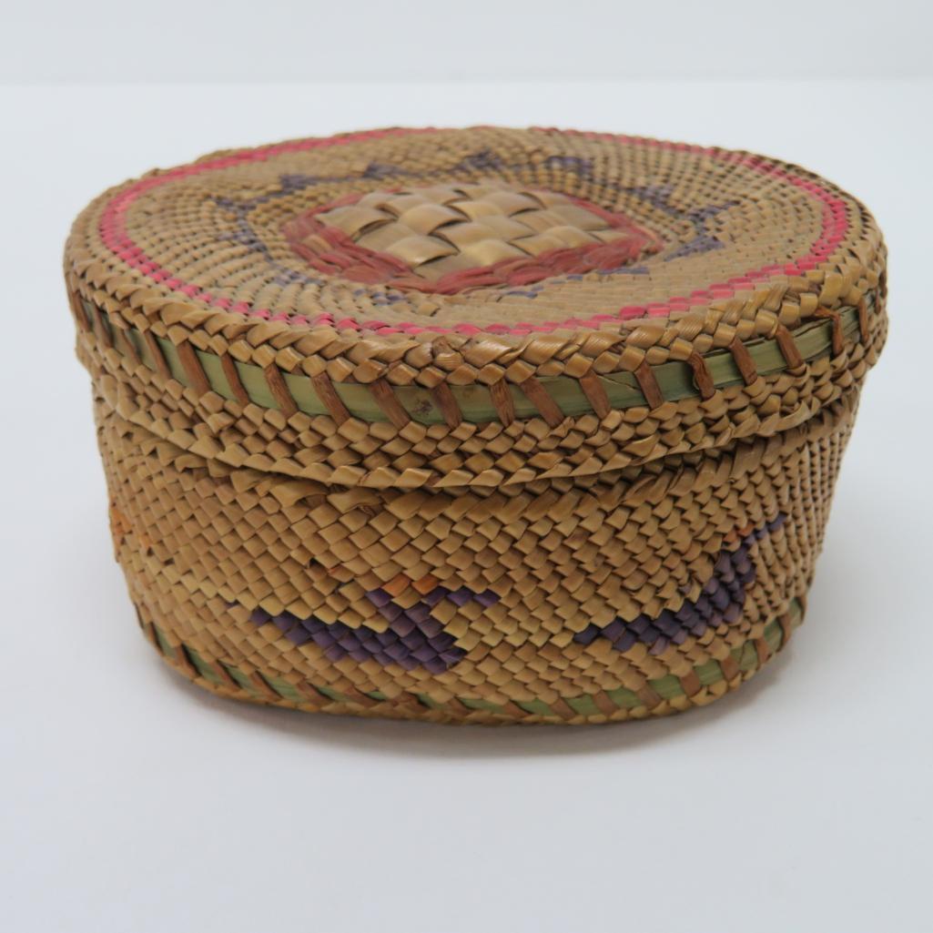 Native American covered basket