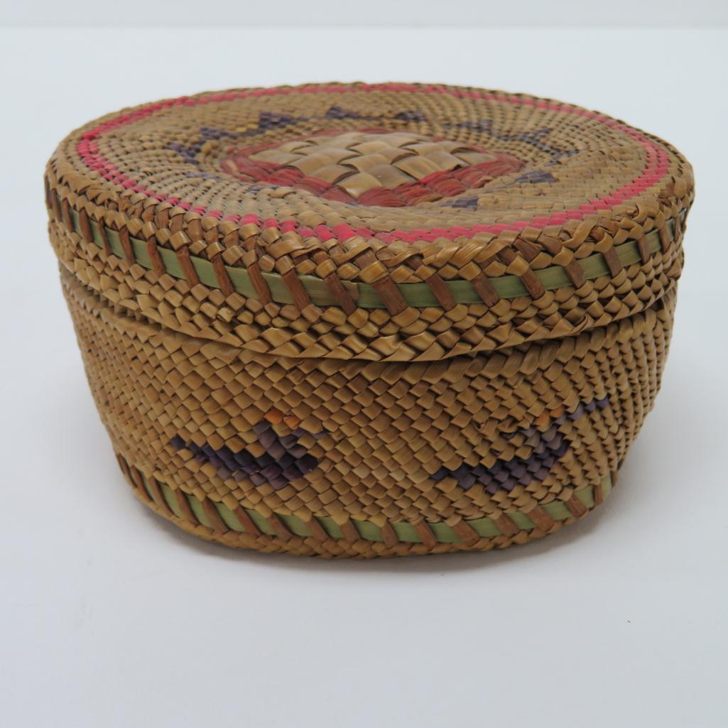 Native American covered basket