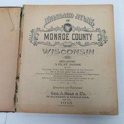 1913 Monroe County Wi Standard Atlas