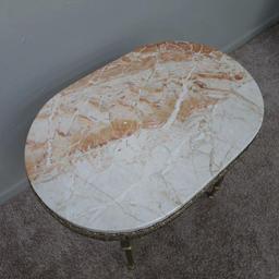 Ornate Reticulated Marble Top Lamp Table