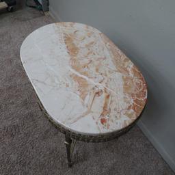 Ornate Reticulated Marble Top Lamp Table