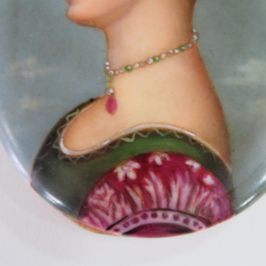 Hand painted porcelain portrait