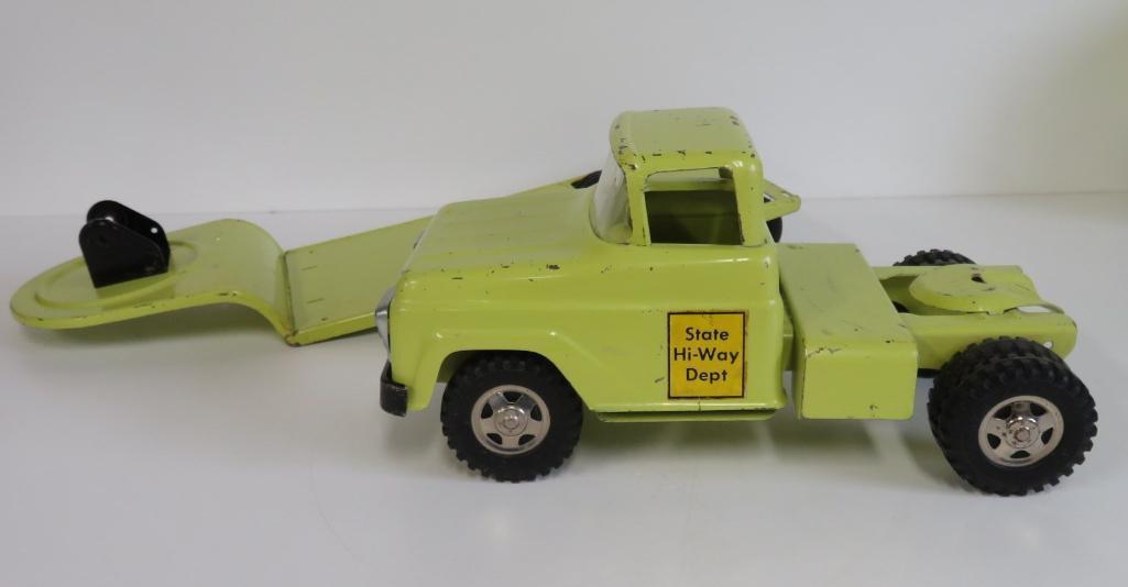 1959 Tonka dragline and truck and trailer