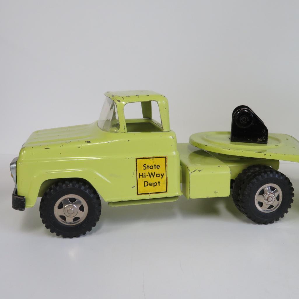 1959 Tonka dragline and truck and trailer