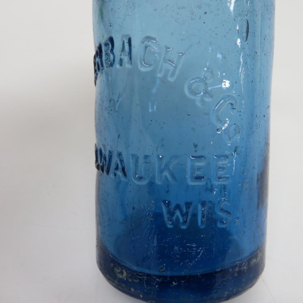 L. Werbach & Co. MIlwaukee Wisconsin blue Hutch bottle