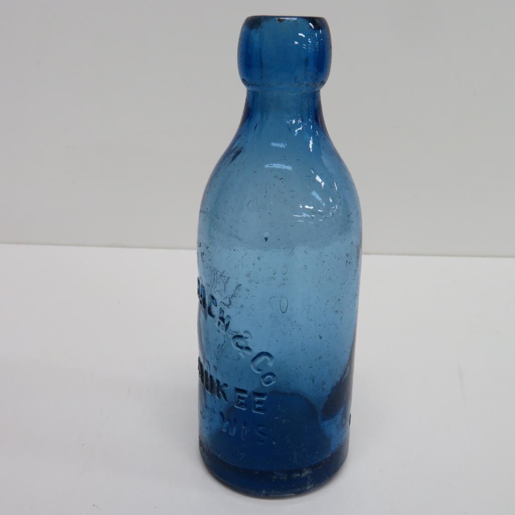 L. Werbach & Co. MIlwaukee Wisconsin blue Hutch bottle