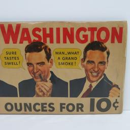 George Washington Cut Plug tobacco advertising sign and pocket pouch